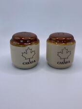 Vintage Stoneware Canada Salt And Pepper Shakers picture