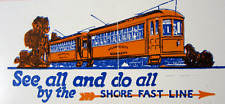 Shore Fast Line Trolley Ocean Atlantic City NJ Streetcar Travel Brochure 1943 picture