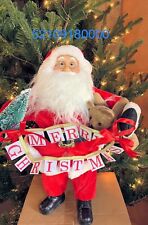 18IN RED/WHITE TRADITIONAL SANTA CLAUS FIGURE MERRY CHRISTMAS SIGN HOLIDAY DECOR picture