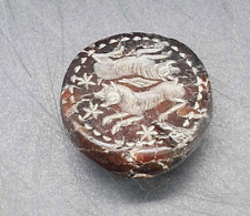 Ancient Garnet Intaglio Double Couple Wolf Seal wear  Signet Bead Pendant picture