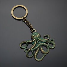 Octopus Tentacles Green Bronze Patina Pendant Charm Keychain Key Chain Love Gift picture