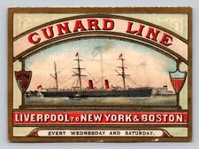 1883 Cunard Line Liverpool New York Boston  P155 picture
