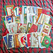 Vintage lot over 225+ used Christmas holiday greeting cards 1970s 1980s 1990s picture