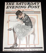1920, OCT 2, OLD SATURDAY EVENING POST MAGAZINE COVER, COLES PHILLIPS LADY ART picture