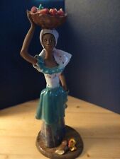 Jamaica Frazer’s Ceramic Earthware Jamaican Lady with Fruit Figurine  picture
