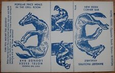 1940s Mechanical Advertising Postcard, w/Horse & Jockey picture