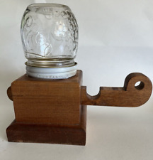Vintage Handmade Wooden Candy Dispenser Mason Jar picture