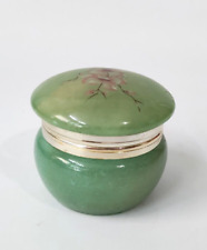 Vintage Italian Jade Green Alabaster Trinket Box Made in Italy picture