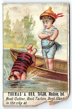 c1880 MADISON INDIANA THOMAS A ORR TAILOR CHILDREN VICTORIAN TRADE CARD Z4140 picture