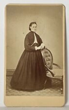 Antique Victorian CDV Photo Card Woman Pretty Lady Standing Bridgeton, N.J. picture