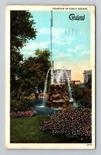 Cleveland OH-Ohio, Fountain in Public Square, Vintage Postcard picture
