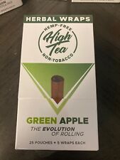 High Tea Non Tobacco All Natural Herbal Smoking Wraps - Green Apple - 125... picture