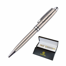 Personalized Pen, Elegant Engraved Pen. Luxury Customized Silver Ballpoint Pen picture