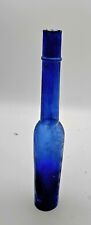 Primitive Old Antique Glass Cobalt Blue Bottle 8
