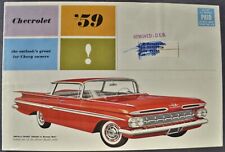 1959 Chevrolet Mailer Brochure Impala Belair Biscayne Wagon Nice Original 59 picture