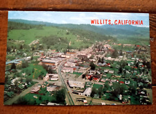 Willits California Aerial View Downtown 1950's Vintage Postcard Standard Chrome picture