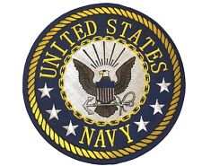 USN Licensed Navy Eagle Anchor 3 Star Large 10 inch Embroidered Patch PW LD7 picture