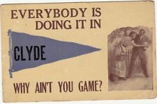 Everybody's Doing It In Clyde Ohio Why Ain't You Game? Pennant Post Card ~ PC1J picture