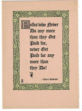 Roycroft Elbert Hubbard Early 1900s Motto Card Folks Who Never picture