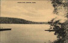 Cedar Lake Chester Connecticut ~ vintage Collotype postcard to Norwich CT picture