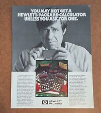 Old Vintage HighTech Hewlett Packard - Series E - Calculator Line -  1979 Art AD picture