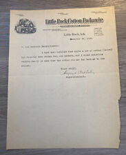 Vintage 1924 Little Rock Cotton Exchange Letterhead w/ Sup Signature Arkansas AR picture