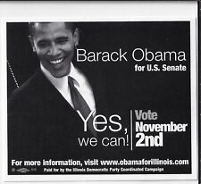 2004 Barack Obama 4 Illinois US Senate Campaign Handout Mini-Flier Early Career picture