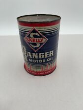 Vintage Skelly Ranger Motor Oil 1 Quart Solder Seam Can ~ Unopened Full picture