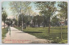 Kansas City MO~The Grove Park~15th St & Benton Blvd~Began w/Benches~1908 PC picture
