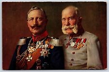 Postcard German Empire Royalty Wilhelm II & Franz Joseph In Military Uniform AP4 picture
