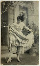 Pretty Lady Petticoat Dress Vintage UDB Postcard picture