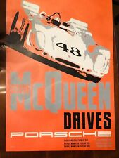 AWESOME  Steve  McQueen DRIVES Porsche Factory Poster 11x17 picture