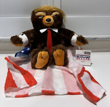 Trumpy Bear Donald Trump Plush Brown Teddy Bear Zip Pouch Flag Cape Standard Tag picture