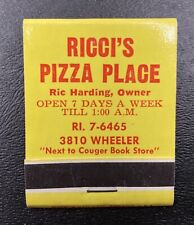 Ricci's Pizza Place RI.  Full Unstruck Vintage Matchbook Advertising D picture