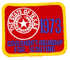 MINT 1973 State of Texas Governor's Roundup for Scouting Patch Boy Scouts BSA TX picture