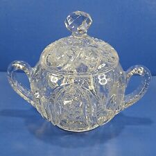 EAPG McKee Glass Pres Cut WILTEC Clear Sugar Bowl & Lid picture