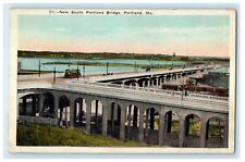 c1925 New South Portland Bridge, Portland Maine ME Vintage Unposted Postcard  picture