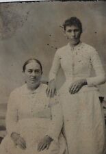 C.1880s Tintype Beautiful Women Mother & Daughter? Intimate Pose W Corset D40113 picture