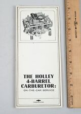 Vintage Chevrolet Internal Booklet Holley 4 Barrel Carburetor Service 1966  picture