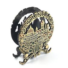 Jerusalem Israel Solid Brass Napkin Holder / Letter Holder Judaica picture