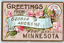 Fort Snelling Minnesota Postcard Greetings From George To Andreno Embossed c1920 picture