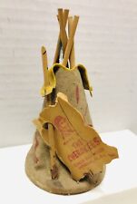 Vintage Cherokee Made Mini Leather Teepee American Indian Qualla Reservation NC picture