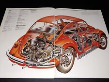 Volkswagen VW Beetle Bug Automobile Illustrated Collectible Spec Article Print picture