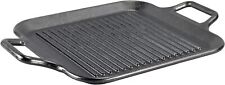 12 Inch Seasoned Cast Iron Grill Pan with Loop Handles; Design-Forward Cookware picture