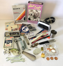 Grandpa Core Junk Drawer Lot 36Pc+  Vintage to New Wrenches Alarm Clock Swizzles picture