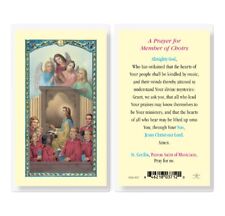 Saint St. Cecilia with a Prayer for Member of Choirs - Laminated Holy Card picture