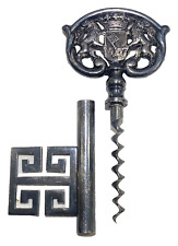 Midcentury silver-plated, very stylish key-corkscrew in skeleton key design picture