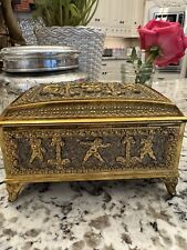 Vintage Ornate Cherub  Brass Gilt  Music Box GORGEOUS Lovely picture