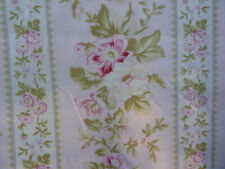 Yuwa Gorgeous 1940's Wallpaper stripe Fabric Pink Roses  picture