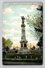 Reading PA-Pennsylvania, Soldiers Monument, Antique, Vintage Souvenir Postcard picture